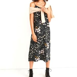 Madewell Eva Silk Floral Daisies Slip Silk Dress Adjustable Straps Size 4
